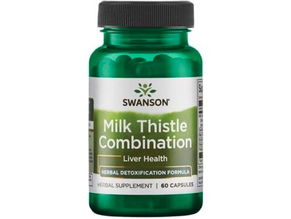 Swanson Milk Thistle Combination, Ostropest plamisty + 5 ziół, 60 kapsułek