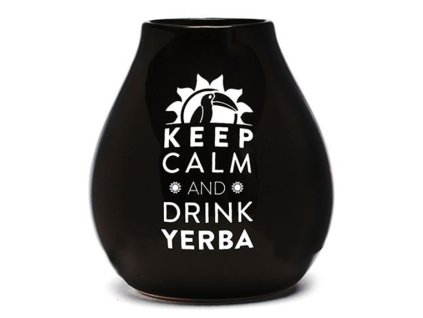 Ceramiczna kalabasa, Czarna Keep Calm, 350 ml