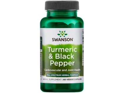 Swanson Turmeric & Black Pepper (Kurkuma i Czarny pieprz), 60 wege kapsułek