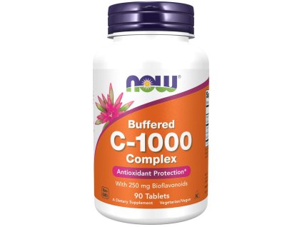 NOW FOODS Witamina C-1000 Kompleks, Buforowana z bioflawonoidami, 90 tabletek