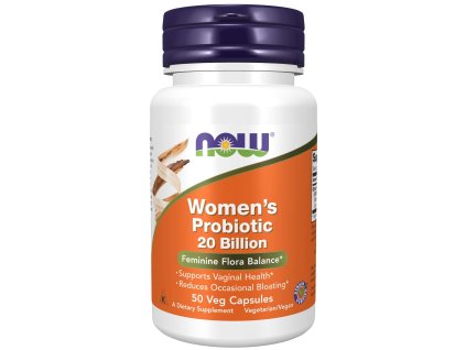 NOW FOODS Women's Probiotic, Probiotyki dla kobiet, 20 miliardów CFU, 3 szczepy, 50 kapsułek roślinnych
