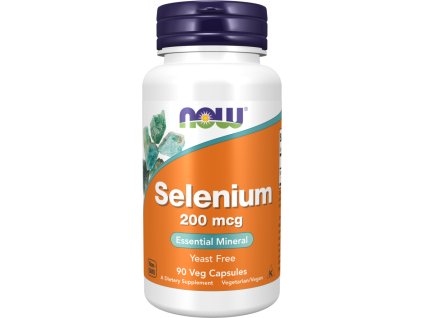 NOW FOODS Selenium, Selen, 200 μg, 90 kapsułek roślinnych
