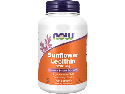 NOW FOODS Sunflower Lecithin, Lecytyna słonecznikowa, 1200 mg, 100 kapsułek softgel