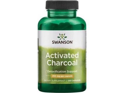 Swanson Activated Charcoal (Węgiel aktywny), 260 mg, 120 kapsułek