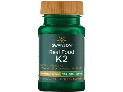 Swanson Witamina K2, Natural MK-7, 200 μg, 30 kapsułek softgel