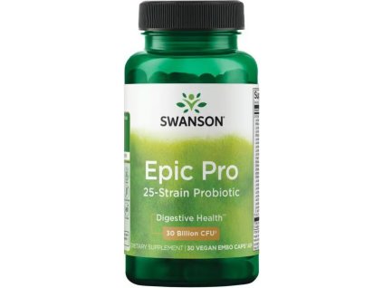 Swanson Epic Pro Probiotic-25, probiotyki, 30 miliardów CFU, 25 szczepów, 30 kapsułek wegańskich