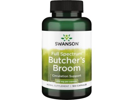 Swanson Butcher's Broom, Myszopłoch kolczasty, 470 mg, 100 kapsułek