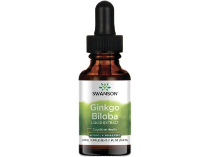 Swanson Ginkgo Biloba Płynny Ekstrakt (Miłorząb), 29,6 ml, Bez alkoholu i cukru