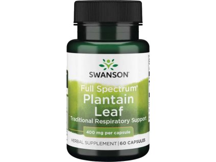 Swanson Plantain Leaf, Liść babki, 400 mg, 60 kapsułek