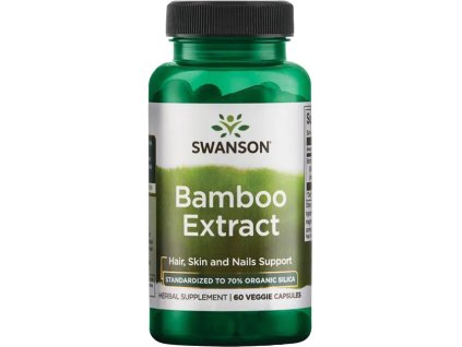 Swanson Bamboo Extract, Ekstrakt z bambusa, 300 mg, 60 kapsułek roślinnych