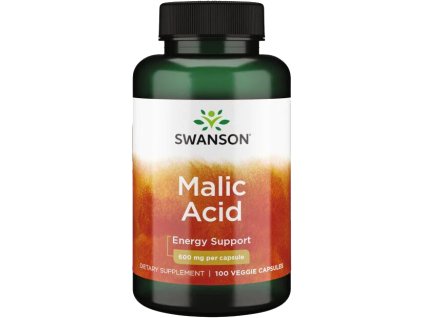 Swanson Malic Acid, Kwas jabłkowy, 600 mg, 100 kapsułek roślinnych