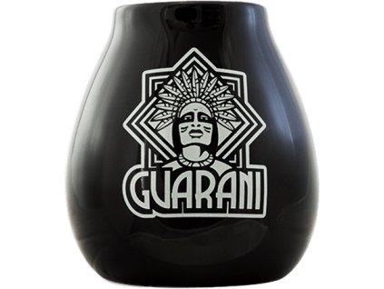 Ceramiczna kalabasa Guarani, Czarna, 350 ml