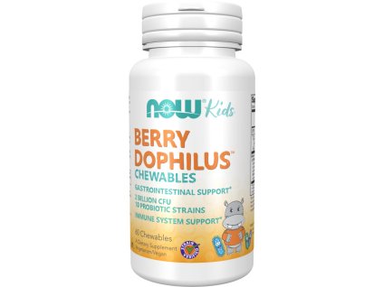 NOW BerryDophilus Kids (probiotyki dla dzieci), 60 tabletek do żucia