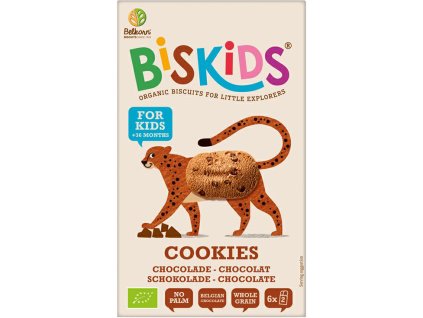 Biskids BIO Pełnoziarniste ciasteczka dla dzieci Belgijska czekolada, 36M+, 120 g