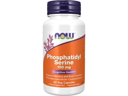 NOW FOODS Phosphatidylserine, Fosfatydyloseryna, 100 mg, 60 kapsułek roślinnych
