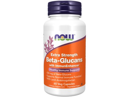 NOW FOODS Beta-Glucans with ImmunEnhancer, Extra Strength, 60 kapsułek roślinnych
