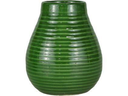 Ceramiczna kalabasa, Zielona z rowkami, 350 ml