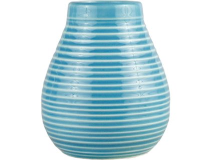 Ceramiczna kalabasa, Niebieska z rowkami, 350 ml