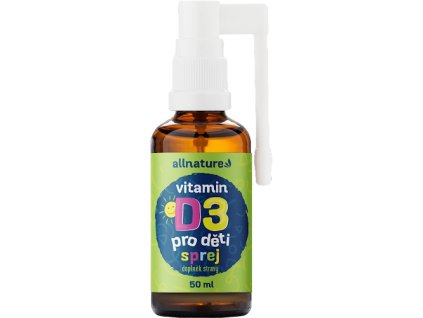 Allnature Witamina D3 dla dzieci z olejem MCT w sprayu, 50 ml