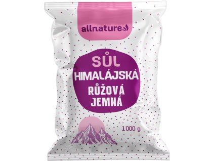 Allnature Sól himalajska różowa drobno mielona, 1000 g