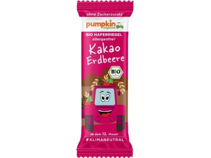 Pumpkin Organics BIO Batonik owsiany 20 g – Truskawka i kakao (od 12. miesiąca)