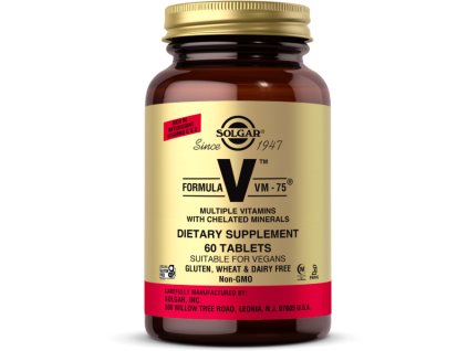 Solgar Formula VM-75, Multiwitamina z minerałami chelatowymi, 60 tabletek