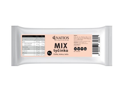 Baton NATIOS Mix - daktyle, kokos, orzechy nerkowca, 40 g
