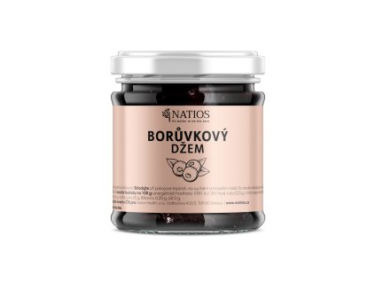 NATIOS Dżem borówkowy, 80% zawartości owoców, 210 ml