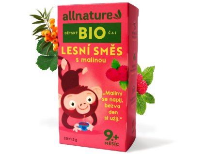 Allnature BIO Herbatka dla dzieci Leśna mieszanka z maliną, 20 x 1,5 g