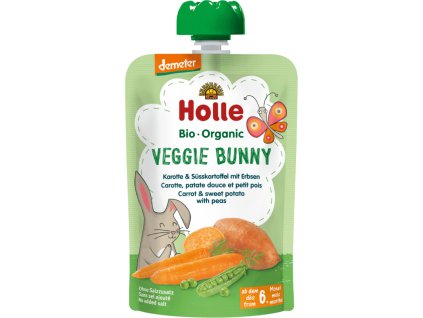 Holle BIO Mus – marchew z batatem i groszkiem, 100 g