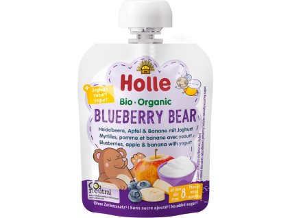 Holle BIO Mus – jogurt z borówkami, jabłkiem i bananem, 85 g