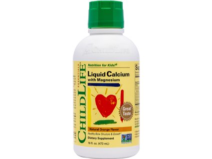 ChildLife Liquid Calcium with Magnesium, Płynny wapń i magnez, Pomarańcza natural, 473 ml