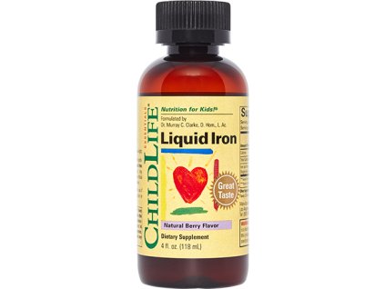 ChildLife Liquid Iron, Płynne żelazo, Jagody natural, 118 ml