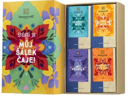 SONNENTOR Zestaw prezentowy Kolekcja herbat „Chwila szczęścia”, BIO, 4 rodzaje
