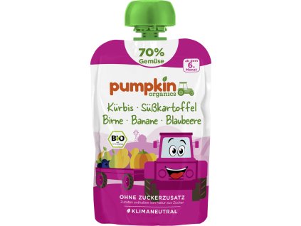 Pumpkin Organics BIO Przecier warzywny 70% - Dynia, batat, gruszka, banan, borówka, od 6. miesięca, 100 g