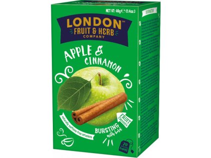 London F&H Herbata owocowa o smaku jabłka z cynamonem, 20 torebek