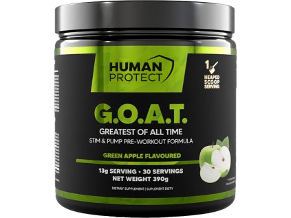 Human Protect G.O.A.T. Pre-workout, Zielone jabłko, 390 g