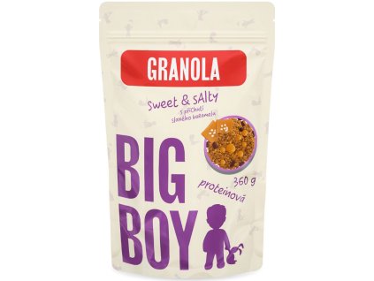 BIG BOY Granola białkowa Sweet and Salty o smaku słonego karmelu, 360 g, Wersja Eko