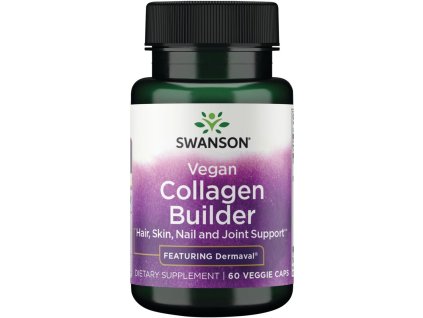 Swanson Vegan Collagen Builder, Dermaval, 60 kapsułek roślinnych
