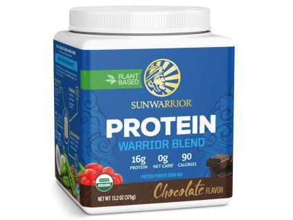 Sunwarrior Protein Warrior Blend, BIO Czekolada, 375 g