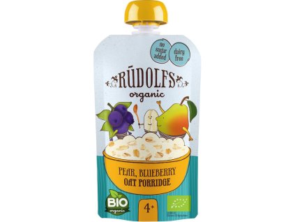 Rudolfs BIO mus - Gruszka, borówka i pełnoziarnista owsianka, 110 g