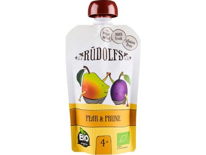 Rudolfs BIO mus - Gruszka i suszona śliwka, 110 g