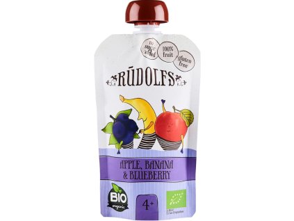 Rudolfs BIO mus - Jabłko, banan i borówka, 110 g