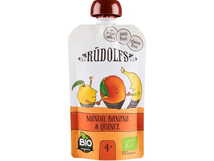 Rudolfs BIO mus - Mango, banan i pigwa, 110 g