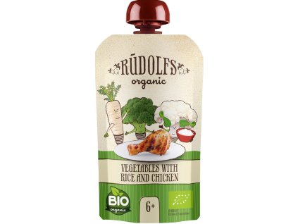 Rudolfs BIO mus - Warzywa, ryż, kurczak, 110 g