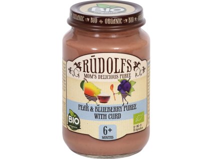 Rudolfs BIO Danie - Gruszka, borówki i twaróg, 190 g