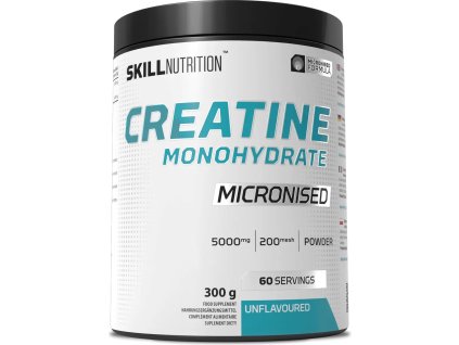 Skill Nutrition Micronised Creatine Monohydrate, Kreatin, Neochucený, 300 g