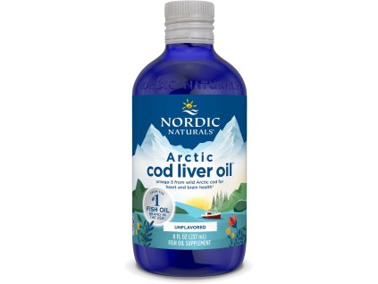 Nordic Naturals Arctic Cod Liver Oil, Olej z wątroby dorsza, Niearomatyzowany, 237 ml