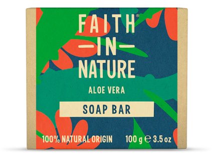 Faith in Nature Roślinne mydło w kostce, Czyste Aloe Vera, 100 g
