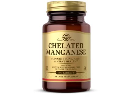 Solgar Manganese Chelated, Mangan, 8 mg, 100 tabletek